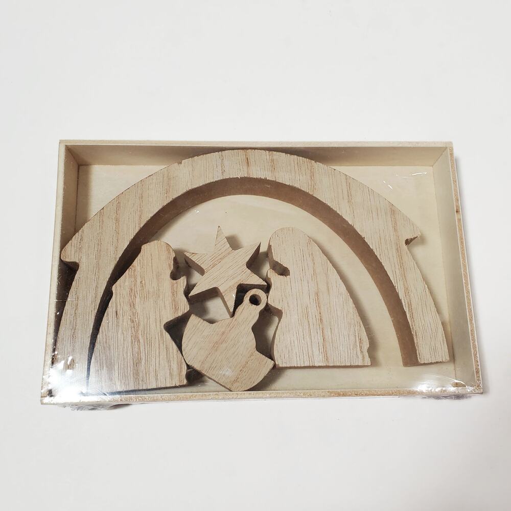 Creative Co-Op Boxed Wood Nativity New